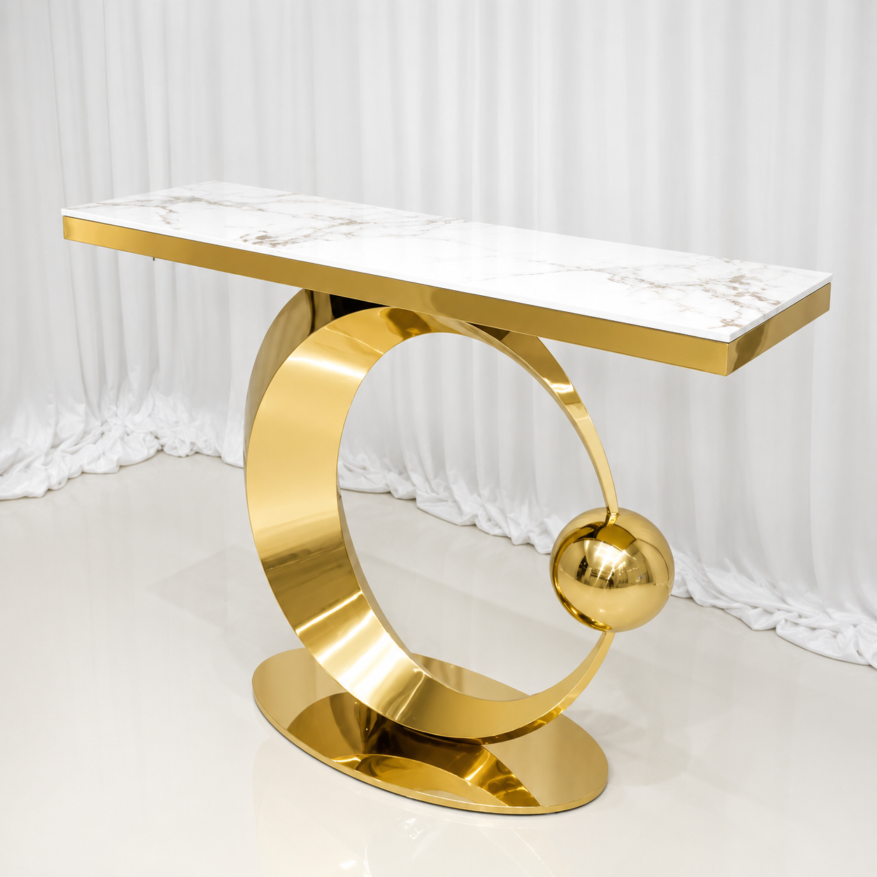 Orion Gold Marble Console Table
